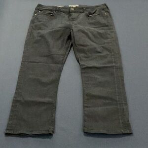 Dark Blue Casual Crop Pants